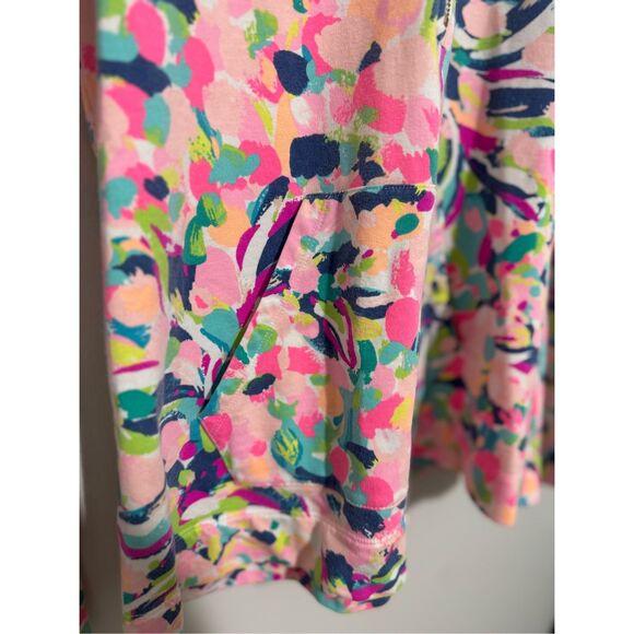 Lilly Pulitzer Skipper Popover Top Pina Colada UPF 50+ Size MEDIUM 1/4 Zip Pocke - Picture 4 of 9
